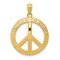14K Gold Peace/Hope/Faith/Love Peace Sign Pendant Charm Jewelry 25mm x 20mm